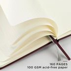 &And Per Se Dotted Journal Notebook, A5 Hardcover Leather Bullet Dotted Journal, 160 Pages 100 gsm Thick Paper，3 Sheets of Stickers Included - 5.7'' x 8''（Dark Red）