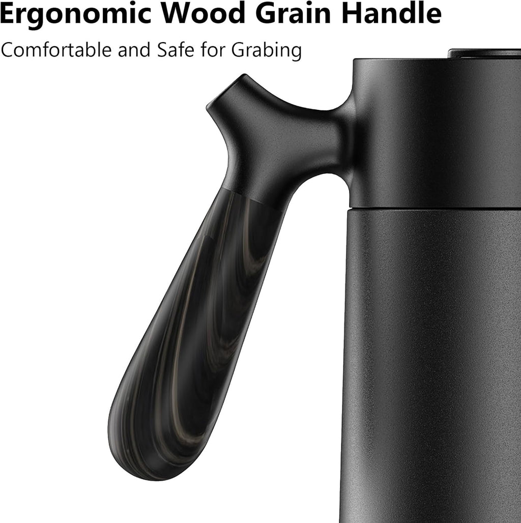 Stainless Steel French Press Coffee Maker, Double Walled Insulated Coffee & Tea Maker with Filter (Matte Black, 32 Ounce)