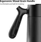 Stainless Steel French Press Coffee Maker, Double Walled Insulated Coffee & Tea Maker with Filter (Matte Black, 32 Ounce)