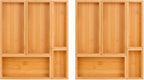 bamboo drawer organizer Set，expandable drawer dividers,wooden storage organizers,large trays for kitchen, bathroom,flatware,Tea Bag Organizer (2 X 5PCS Natural)