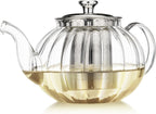 Teabloom Vienna Glass Teapot – Stain-Free Heatproof Glass – Stovetop Safe – Removable Stainless Steel Infuser – Perfect for Loose Leaf Tea – 37 oz. / 1100 ml (3-4 Cups)
