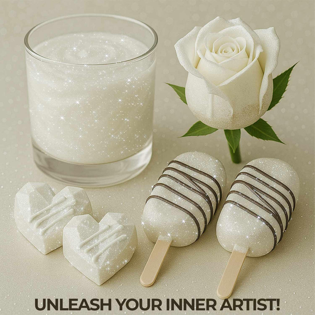 Bulk 20g White Edible Glitter for Drinks | Premium Edible Glitter for Cakes, Cocktails, White Cake Decorating Decorations Food Grade, Vegan, Kosher, Halal, Gluten Free - Made in USA