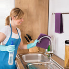 Kitinjoy 100% Cotton Waffle Weave Kitchen Towels, 4-Pack Super Soft and Absorbent Dish Towels for Drying Dishes, Kitchen Hand Towels, 13 in x 28 in, Violet