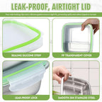 2 Pack Sandwich Containers, 24oz Stainless Steel Sandwich Box with Airtight Lids, Reusable Metal Meal Prep Lunch Boxes, BPA-Free, Dishwasher Safe, Food Storage Containers for Families (Black)