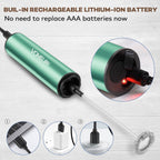 Milk Frother, Rechargeable Battery Operated Frother for Coffee,Portable Drink Mixer with 2 Stainless Steel Whisk Heads,Milk Foamer for Keto Coffee, Latte, Cappuccino, Hot Chocolate,Light Blue