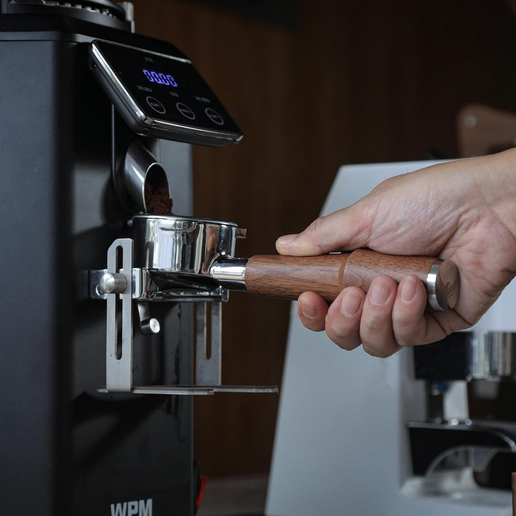 58mm Bottomless Portafilter for E61 Group Head | Professional Barista-Grade Naked Portafilter | Compatible with Rocket, Lelit, Ascaso, Profitec, ECM, Flair 58 & More (Walnut)