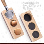 Espresso Tamping Station - Portafilter Holder (62mm) - Acacia & Mango Wood Espresso Station & Tool Organizer - Essential Accessories for Baristas