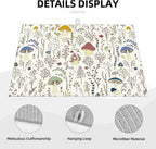 Cute Mushrooms Wild Plant Dish Drying Mat 18"x24" Microfiber Absorbent Fast Dry Mat for Kitchen Counter Coffee Bar Colored Mushroom Large Drying Mat Kitchen Decor Gifts