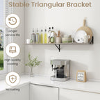 Dreamland Floating Shelves for Wall, 12 Inch Deep Floating Shelves Set of 2, 55W x 12D Large Wall Shelf with Sturdy Metal Brackets for Living Room, Bathroom, Bedroom and Kitchen, Grey