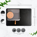 Ternal Coffee Bar & Dish Drying Mat | Rubber-Backed, Anti-Slip Absorbent Mat for Kitchen Counter | Fits Under Coffee Maker, Machine, or Dish Rack | Large Size 24"x16"