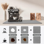 Dish Drying Mat for Kitchen Counter | Coffee Bar Mat for Countertops | Heat Resistant Drainer Mat with Non-slip Rubber Backed | Hide Stain Kitchen Absorbent Draining Mat | Grey 18"x32"
