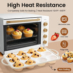 Silicone Muffin Pans for Baking 2 Pack, 2.6 Inch with Metal Reinforced Frame, Regular Size Nonstick Cupcake Pan 12 Cups for Baking Homemade Muffins, Dishwasher Safe BPA Free-Grey