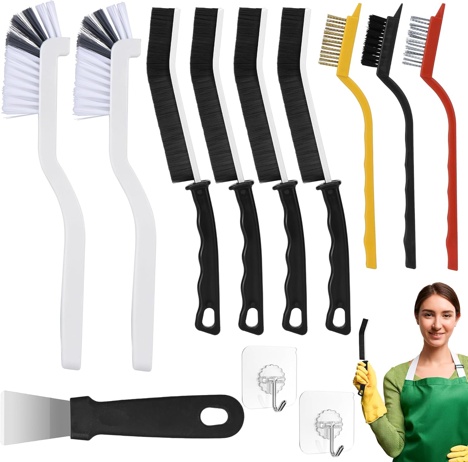 Crevice Cleaning Brush,12 Pcs Cleaning Supplies Cleaning Brush Tools,Hard Bristle Cleaning Brushes for Household Use Bathroom Tiles Kitchen Corner,Sink,Teapot, Bottle,Blender Practical and Durable