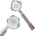 IKAPE 54mm Bottomless Naked Portafilter, Suitable for 54mm Breville Barista Series BES870/880 Machine & Solis Barista Machines (Included 18g Capacity Filter Basket)