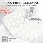 3 Pcs Silicone Baking Pan Set - Including Mini Loaf Pan, Standard Muffin Pan and Mini Muffin Pan - Silicone Cupcake Molds With Metal Reinforced Frame (Cream)