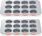 Caraway Non-Stick Ceramic 12-Cup Muffin Pan Duo - Naturally Slick Ceramic Coating - Non-Toxic, PTFE & PFOA Free - Perfect for Cupcakes, Muffins, and More - Perracotta