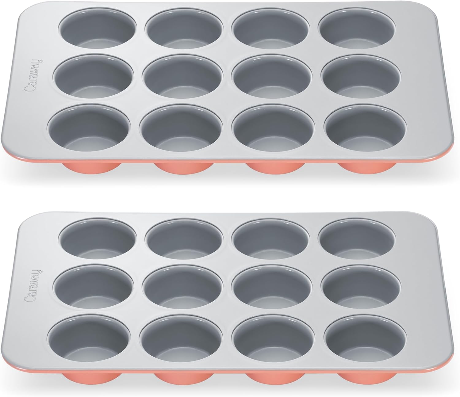 Caraway Non-Stick Ceramic 12-Cup Muffin Pan Duo - Naturally Slick Ceramic Coating - Non-Toxic, PTFE & PFOA Free - Perfect for Cupcakes, Muffins, and More - Perracotta