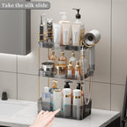 YCIA&DONE Bathroom Counter Organizer, Large Makeup Organizer Countertop, Shelf Storage, Vanity Tray, Easily Assemble for Bathroom Organizers and Storage, Undersink, Cabinet, 3 Tiers Grey