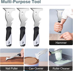 Mister Rui 10 in 1 Putty Knife - Multi Use Painters Tool, Taping Knife, Paint & Metal Scraper with Hammer End, Razor Blade Spackle Tool