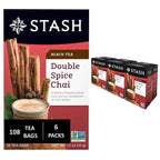Stash Tea Double Spice Chai Black Tea, 6 Boxes With 18 Tea Bags Each (108 Tea Bags Total)