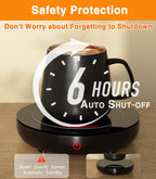 Coffee Mug Warmer with Gravity Sensor, Mug Warmer for Desk with LED Light, 3 Temp Settings & 6H Auto Shut Off Coffee Warmer, Electric Candle Warmer Plate for Beverage, Coffee, Tea, Milk