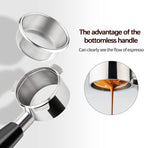 51mm 3 Ears Bottomless Portafilter for Delonghi Dedica EC680/EC685/EC785/EC820/EC850/EC860 SMEG Espresso Coffee Machine, Stainless Steel Basket Included ABS Handle Black