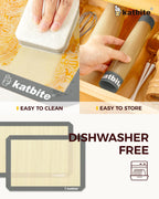 Silicone Baking Mat, Katbite Large Baking Mat Set of 3-2 Half Sheets Mats (11 5/8" x 16 1/2") + 1 Quarter Baking Sheets, Reusable & Nonstick Bakeware Mats for Cookies, Macarons, Bread and Pastry