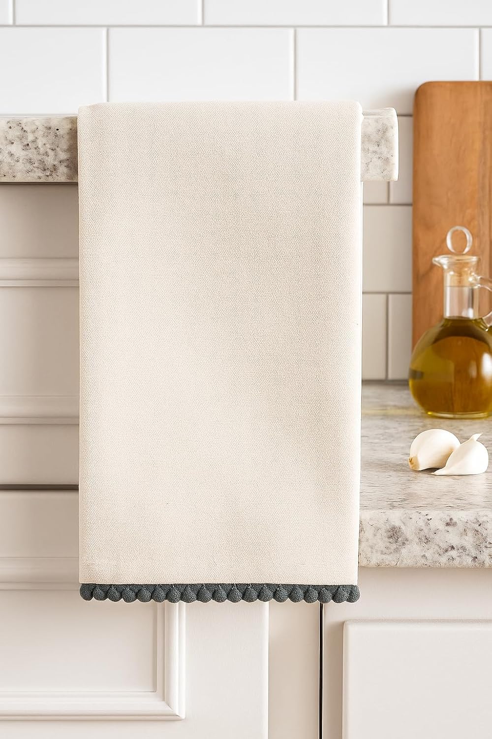 TARAN LIVING Dish Cloth Kitchen Tea Towels for Kitchen - Solid Off White, 18"x28", Pack of 6