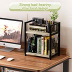 Aduanbang Coffee Bar Accessories Organizer, 2 Tier Wooden Kitchen Counter Shelf, Coffee Organizer Station for Countertop, Condiment Rack for Mugs, Cups, Cream, Syrup