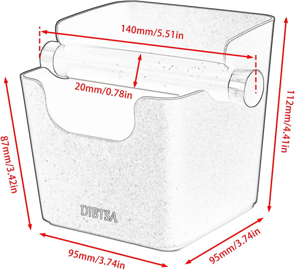 Knock Box Espresso, Stainless Steel Knock Box for Coffee Grounds, with Removable Rubber Bar and Anti-slip Pad, Small, Black