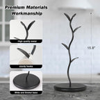 Mug Holder, Countertop Mug Tree, Coffee Mugs & Tea Cup Storage Rack, Coffee Counter Bar Accessory & Kitchen Organizer (Midnight Black)