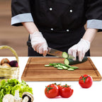 Decorative Acacia Wood Cutting Boards for Kitchen Meat Large Charcuterie Boards Best Hardwood Solid Chopping Board Butcher Block Bread Serving Cheese Board Big Maple Carving Cutting Board Non Toxic