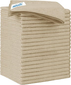 HOMEXCEL Microfiber Cleaning Cloth 20 Pack 11.5 x 11.5 inch Microfiber Towels for Cars Ultra Absorbent Car Washing Cloth Lint Free Streak Free Cleaning Rags for Car, Kitchen Window Brown