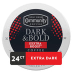 Community Coffee Dark & Bold Exxtra Boost 24 Count Coffee Pods, Compatible with Keurig 2.0 K-Cup Brewers, 24 Count (Pack of 1)