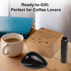 Coffee Bean Dosing Cup and Spray Bottle Set - Ceramic Espresso Accessories Kit, 8ml Static Reducing Sprayer for Camping, Gym, Home Use | Barista-Approved Dosing Tools (Black, 2)