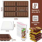 Chocolate Bar Mold, Silicone Thick Chocolate Bar Molds for Dubai Chocolate Bar Pistachio, Break Apart Candy Bar Mold for Stuffed Bars Knafeh Chocolate Bar Kit