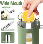 Kodrine Glass Tumbler with Handle, 24 oz Iced Coffee Cup Boba Smoothie Cup, Bamboo Lid Home Office Tumblers, Olive