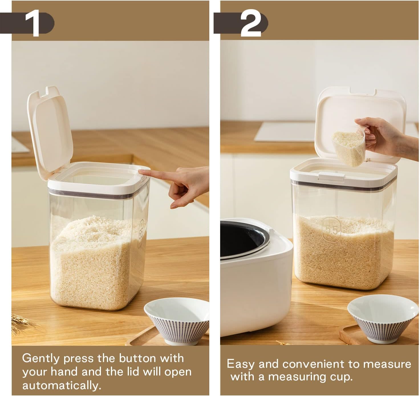 Flour Storage Container - 2.8L Keep Your Flour Fresh and Conveniently Accessible