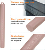 HARFINGTON 2pcs Silicone Rolling Pin 10" Stainless Silicone Surface Non-Stick Stainless Steel Inner Core Dough Roller Kitchen Roller for Baking Pastry Pizza Fondant Bread, Pink,Blue