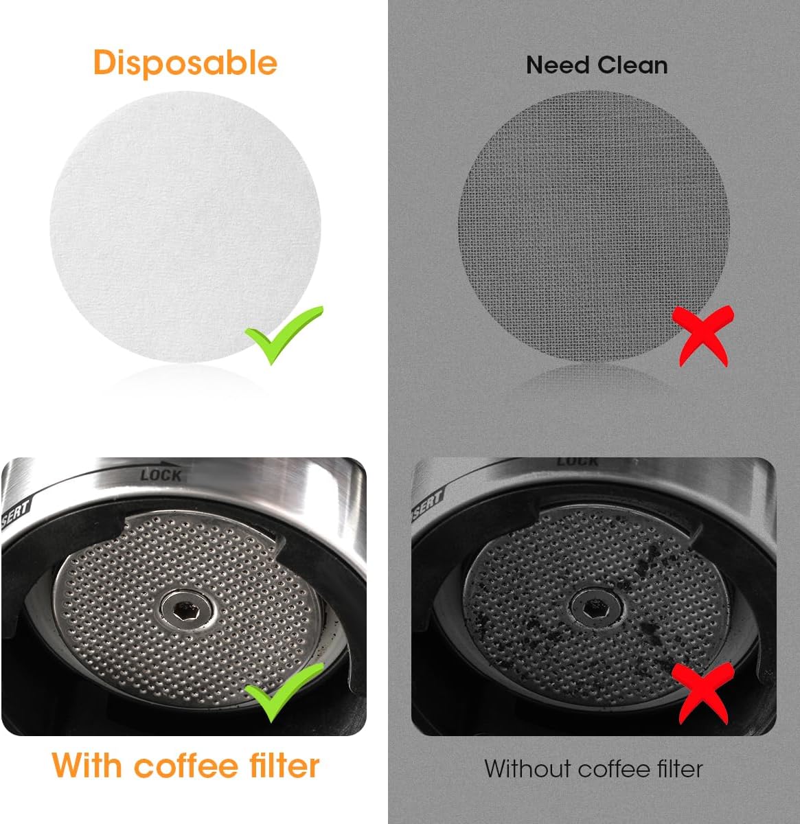 Aieve Espresso Paper Filter Compatible with Breville Barista Espresso Coffee Maker, 58 mm Espresso Filter Puck Screen Portafilter Paper (400 Pcs)