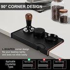 VOCOSTE Espresso Tamping Mat, Non-Slip, Prevents Portafilters from Damaging the Counter, Silicone 10.43"x5.51" Coffee Tamper Mat for Barista Espresso Machine Accessories, Black