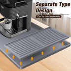 Premium Dish Drying Mat & Removable Coffee Bar Mat - 24x16 Inch Quick-Dry Silicone Mat, Heat/Waterproof Non-Slip Protector for Sink, Espresso Machine, Dishwasher Safe & Cabinets (Gray)