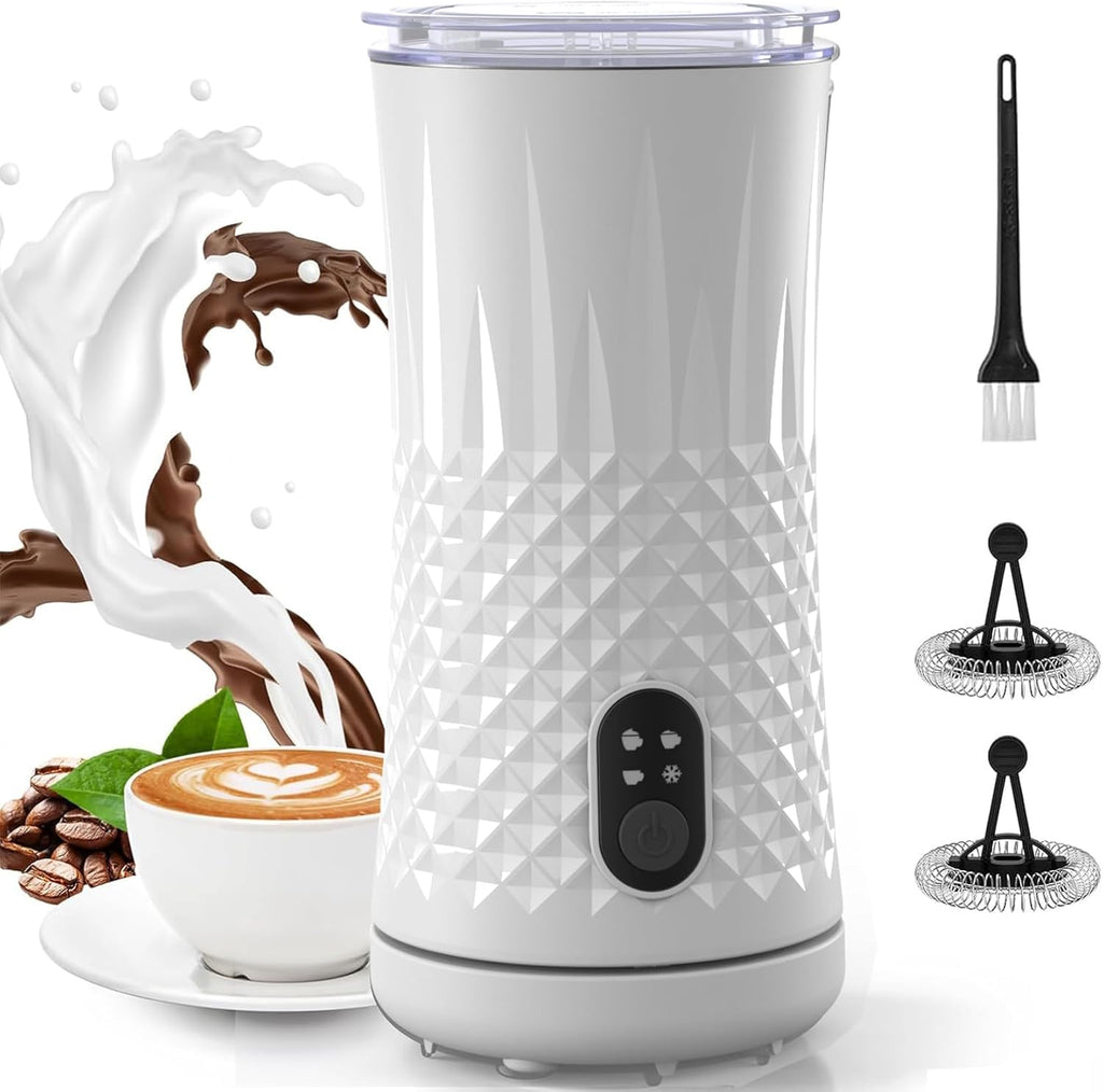 Milk Frother, Elec3 4 in 1 Electric Frother and Steamer 8.1oz/240ml Milk Warmer Coffee Foamer, Automatic Warm and Cold Foam Maker for Latte,Cappuccino,Macchiato,Chocolate