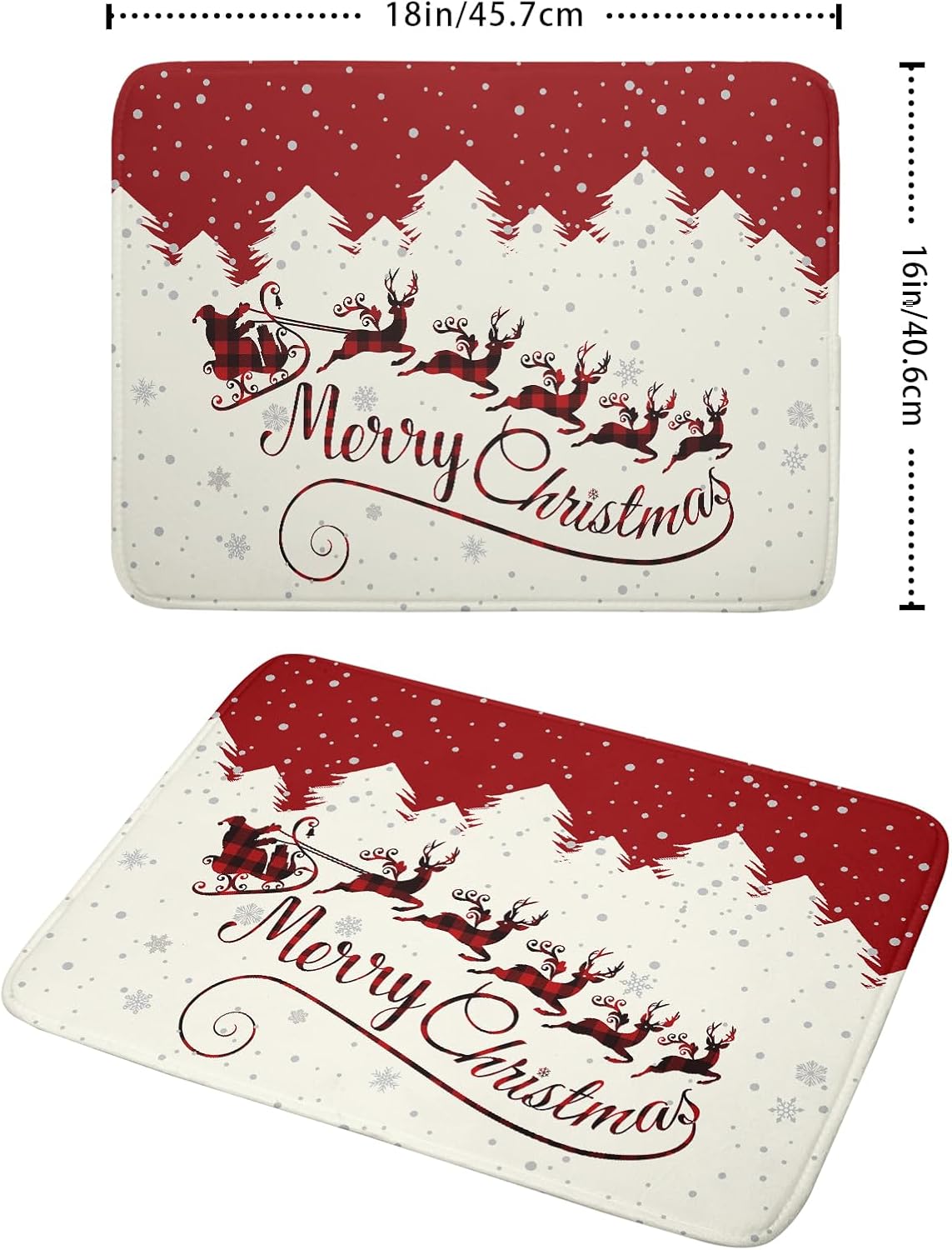 Christmas Moose Dish Drying Mat 16x18 Inch Cute Christmas Elk Drying Mat for Kitchen Counter Xmas Winter Santa Claus Absorbent Reversible Microfiber Dishes Pad Dish Drainer Mats Kitchen Accessories