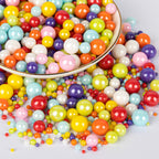 Twisweet Rainbow Pearl Sprinkles for Cake Decorating, Edible Sugar Pearls for Baking, Mix Size, Cake Topper Cupcake Cookie Ice Cream Dessert Decorations, Easter Birthday Summer Party Supplies (130g/4.58oz)