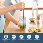 carrotez 9.9" Silicone coffee stirrer, Long Reusable Coffee Spoon for Iced Tea, Multipurpose Beverage Stirring Spoon - Cocoa Brown