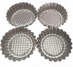 MYStar Set of 20, 3-3/4" Fluted Design Round Shape Non-stick Aluminum Tart Mold, Mini Pie Tin, Tartlet Pan