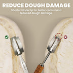 JACYAO'S Bread Lame, Sourdough Scoring Tool Made From 304 Stainless Steel, Professional Bread Scoring Tool with 10 Razor Blades and Metal Storage Box