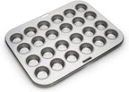 Fox Run Mini Muffin and Cupcake Pan, 24 Mini Cups, Stainless Steel Baking Pan, 10.5 x 13.75 x 1.5 inches,