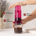 AeroPress Clear Pink Coffee Press – 3 In 1 Brew Method Combines French Press, Espresso, Full Bodied Coffee Without Grit or Bitterness, Small Portable Coffee Maker for Camping & Travel, Pink